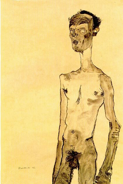 Egon Schiele Standing nude man